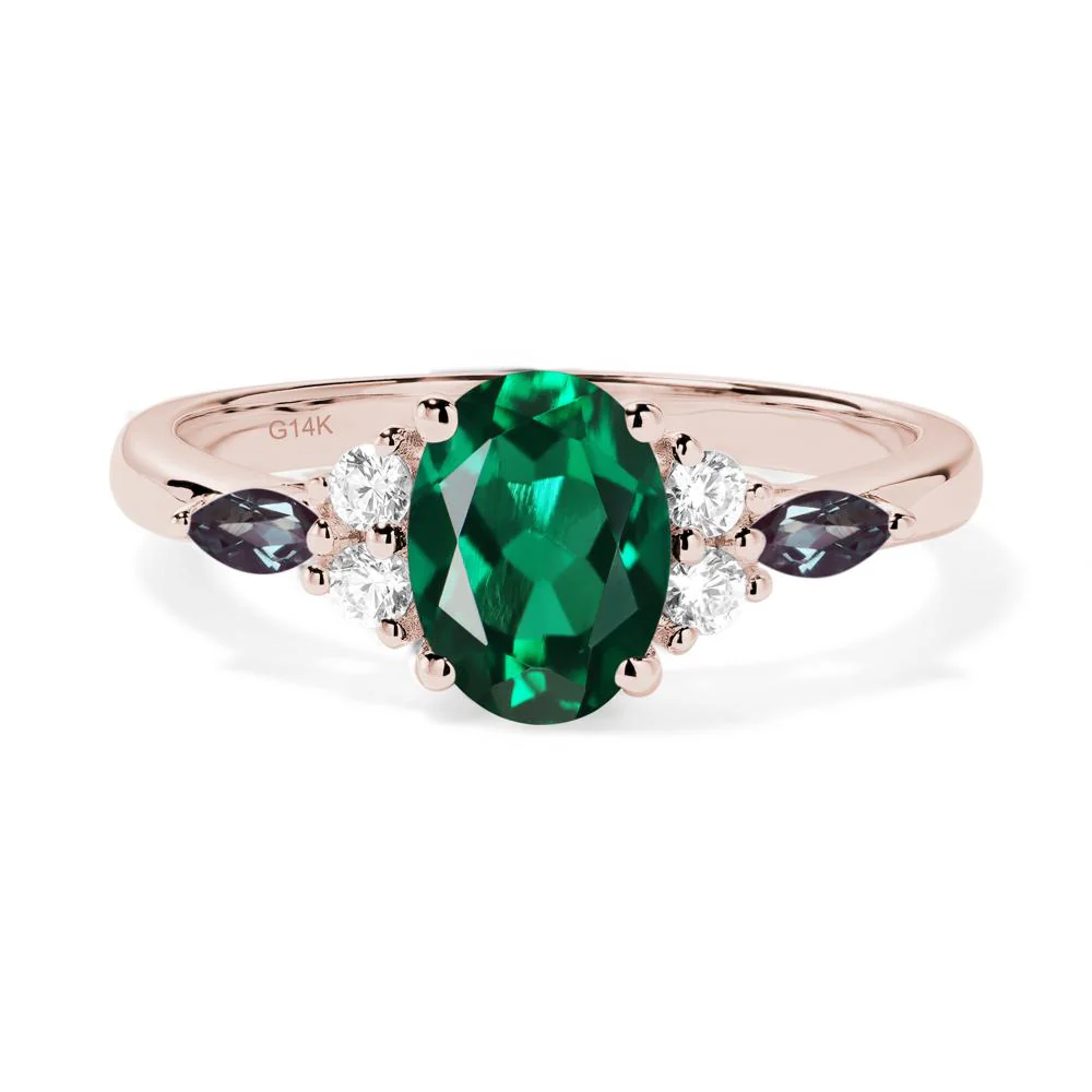 Simple Oval Emerald Engagement Ring - Image 2