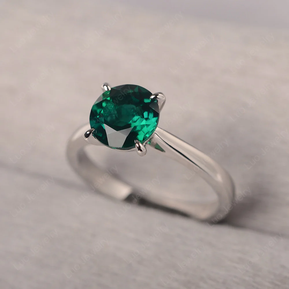 Emerald Cathedral Solitaire Ring - Image 3
