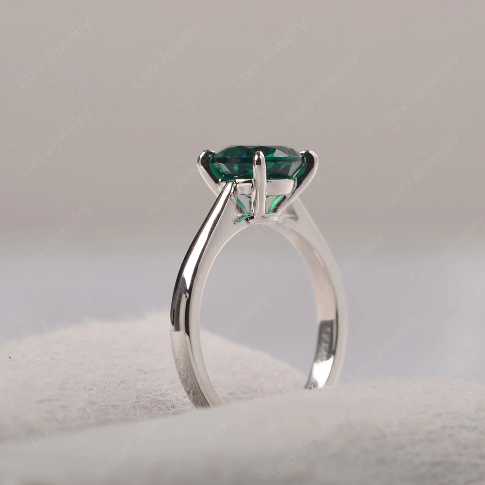 Emerald Cathedral Solitaire Ring - Image 5