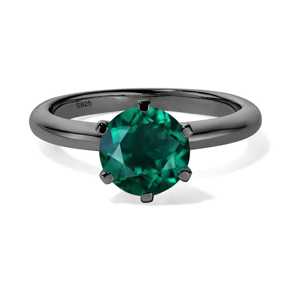 Emerald 6 Prong Solitaire Engagement Ring
