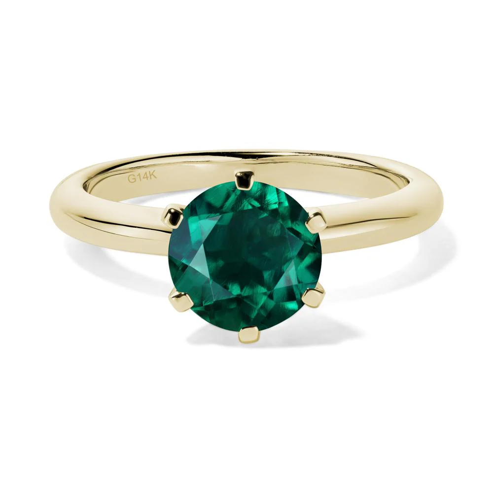 Emerald 6 Prong Solitaire Engagement Ring - Image 4