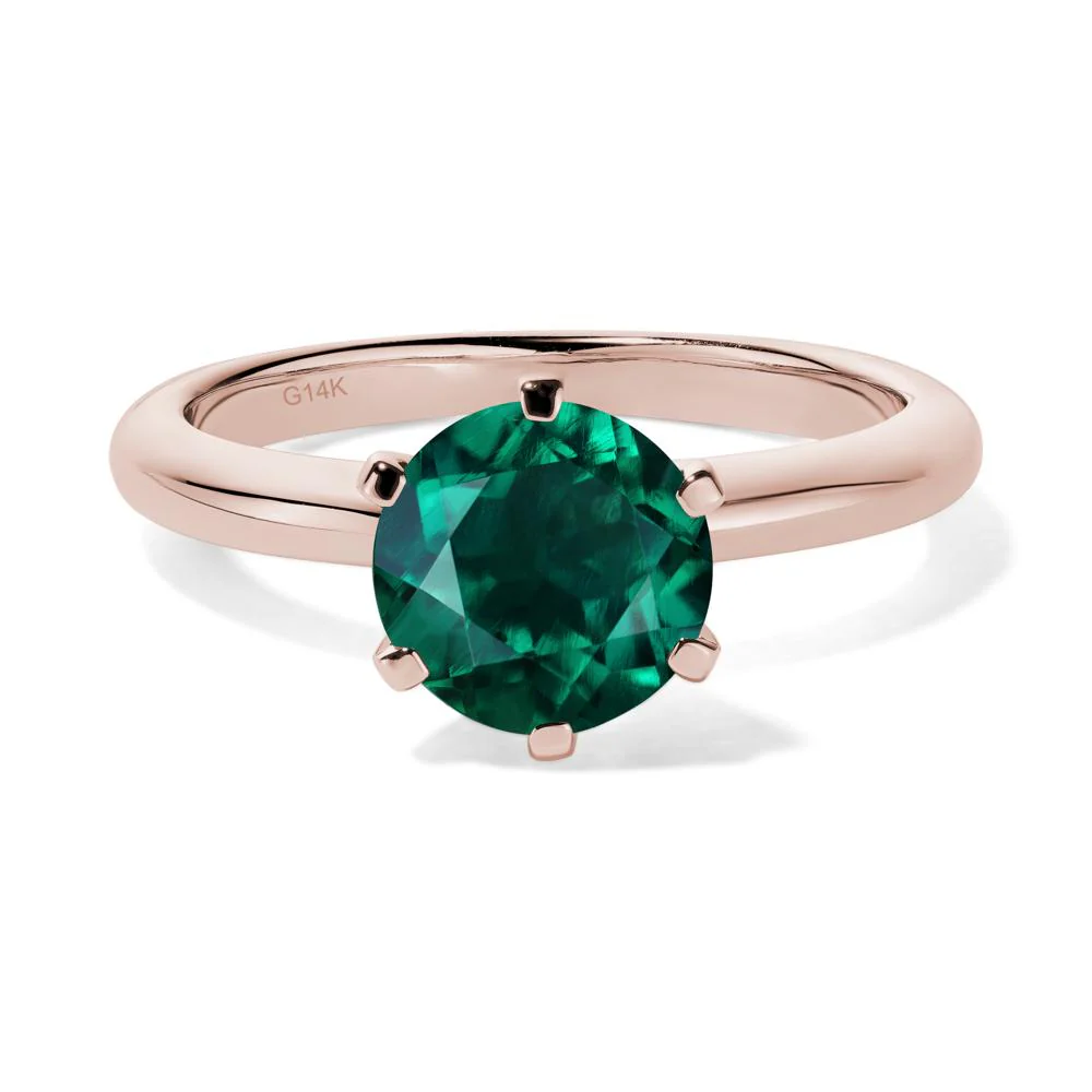 Emerald 6 Prong Solitaire Engagement Ring - Image 5