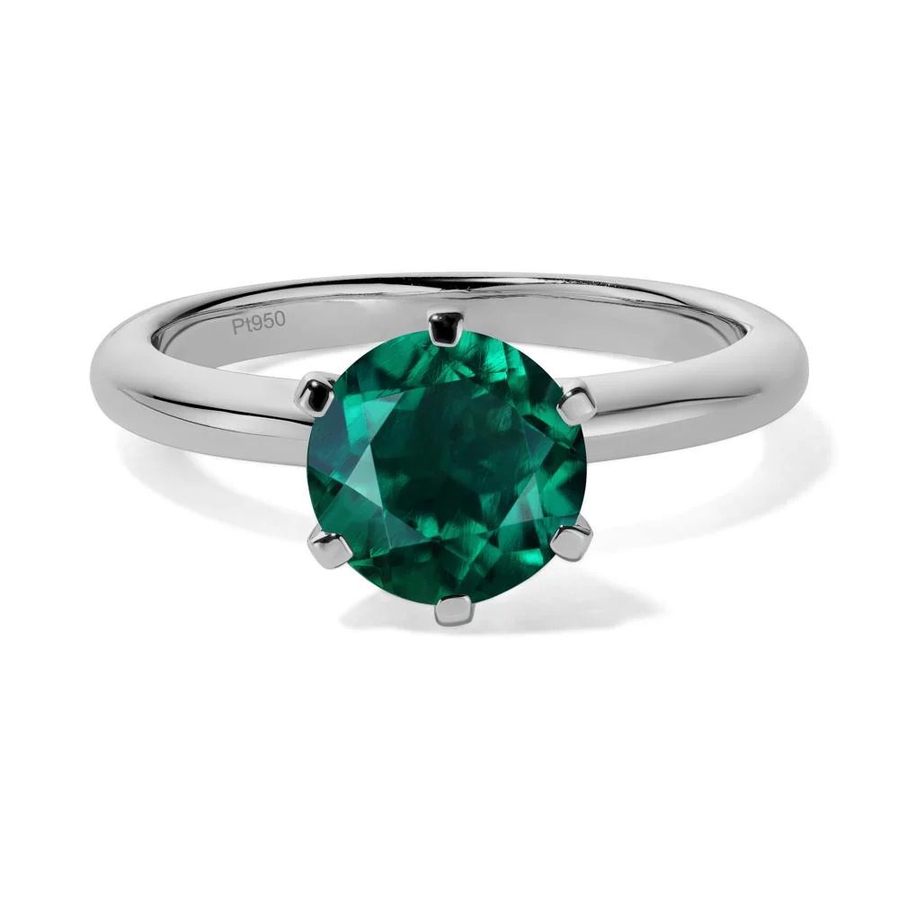 Emerald 6 Prong Solitaire Engagement Ring - Image 6
