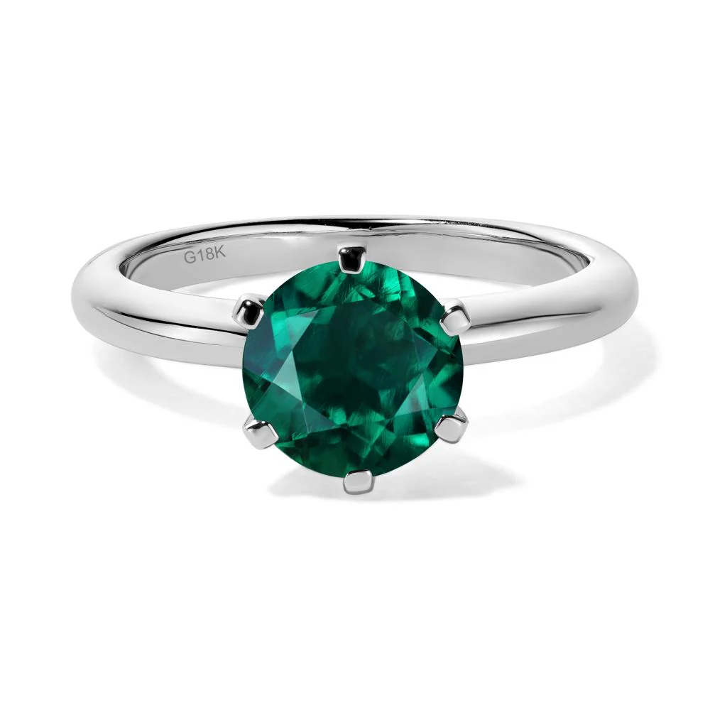 Emerald 6 Prong Solitaire Engagement Ring - Image 7