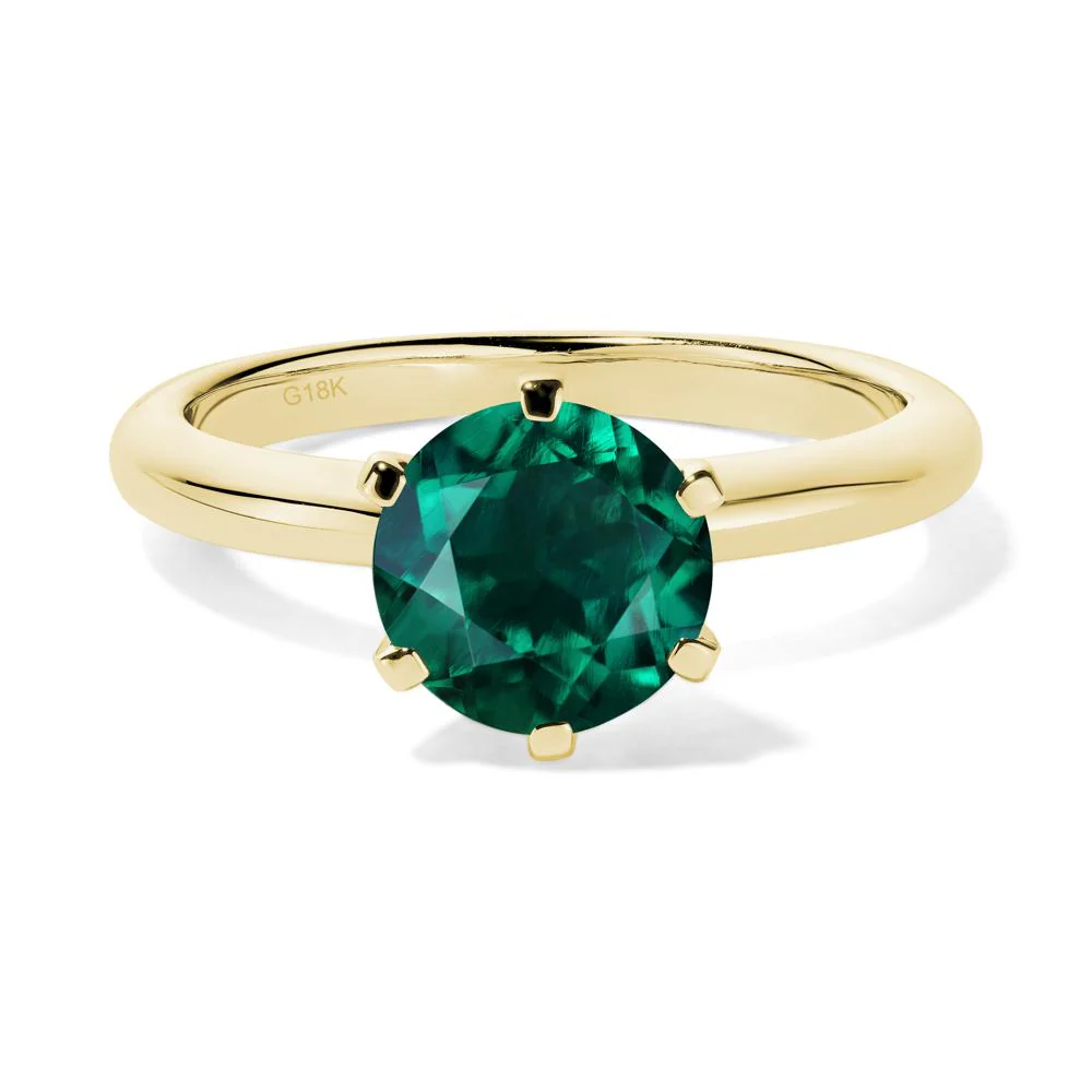 Emerald 6 Prong Solitaire Engagement Ring - Image 8