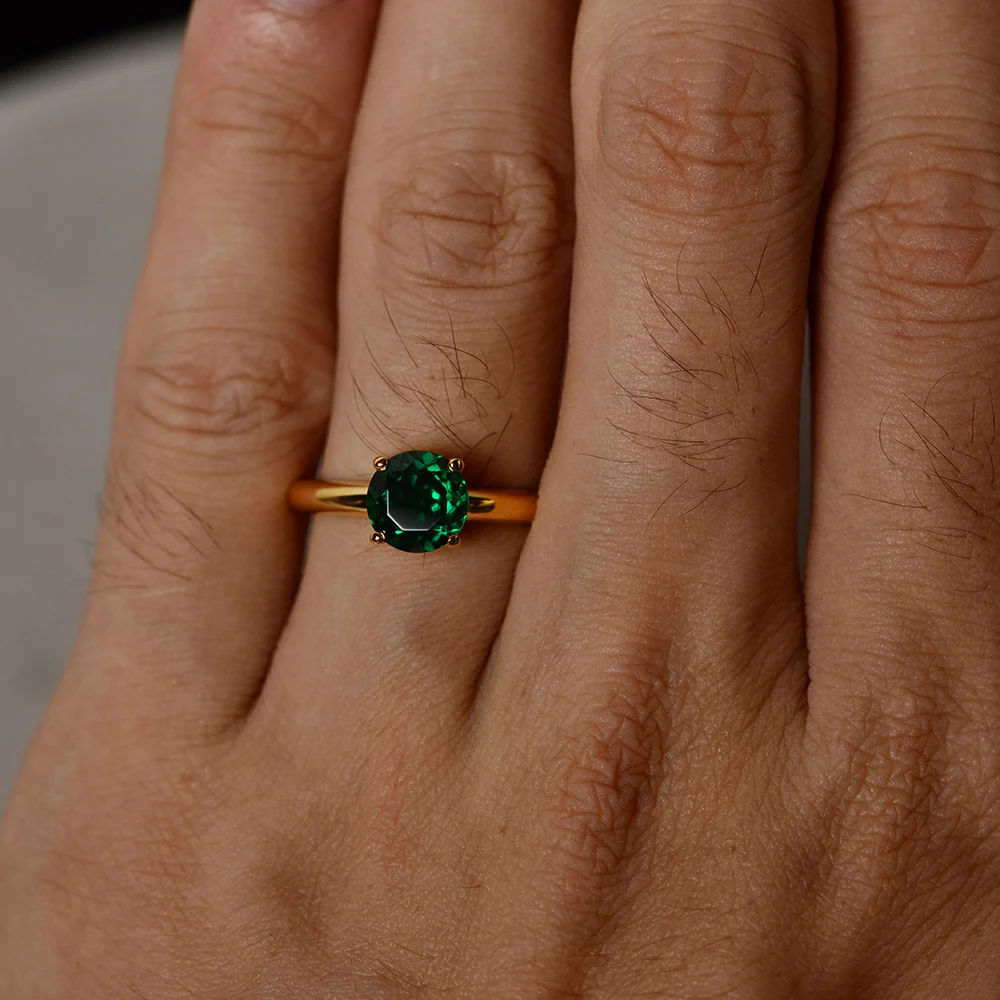 Emerald Solitaire Ring - Image 3