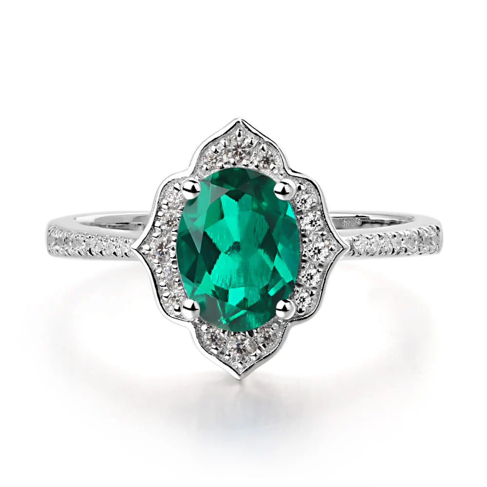 Emerald Floral Ring