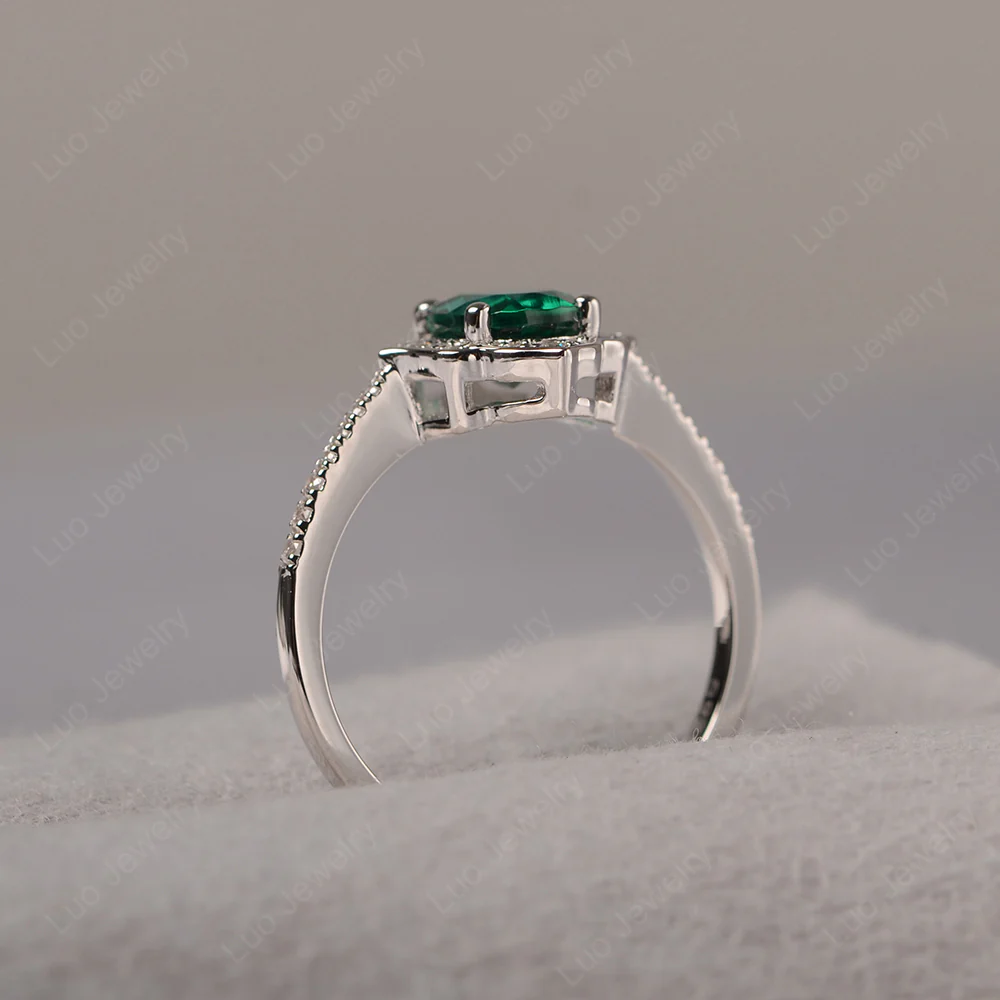 Emerald Floral Ring - Image 5