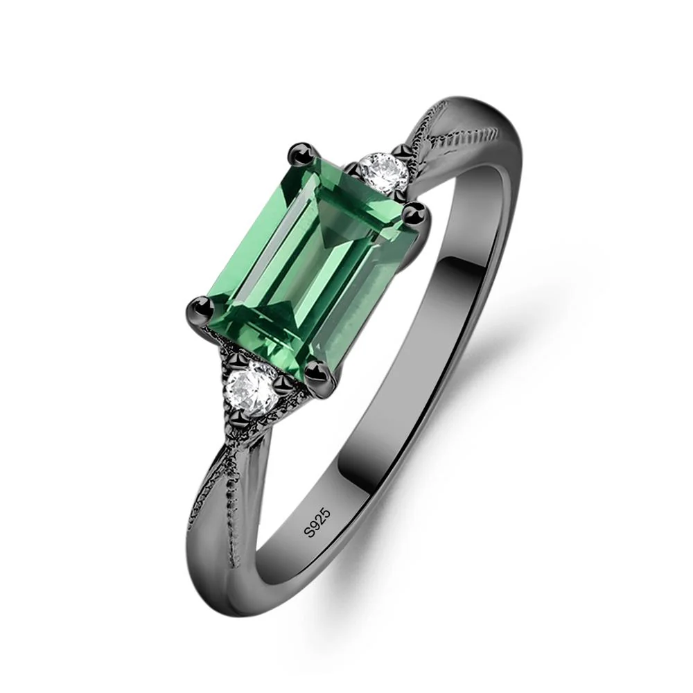 Green Sapphire Milgrain Ring - Image 3
