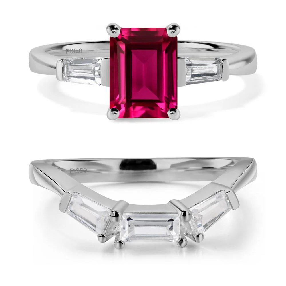 Ruby Tapered Baguette Engagement Ring - Image 25