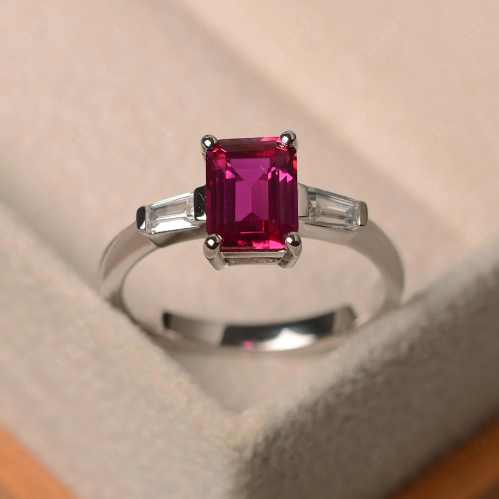 Ruby Tapered Baguette Engagement Ring - Image 30