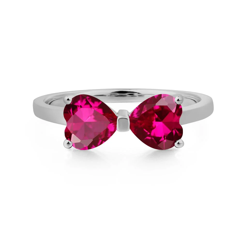Two Stone Heart Ruby Ring - Image 6