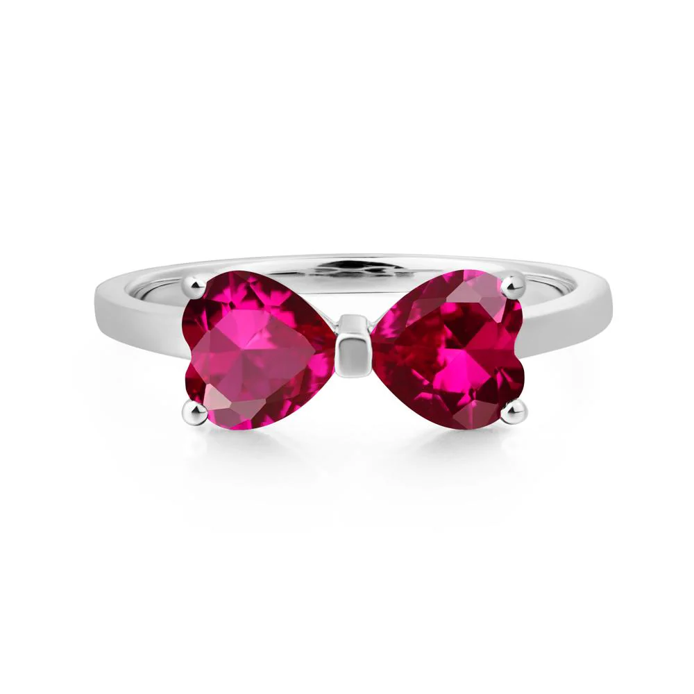 Two Stone Heart Ruby Ring - Image 7