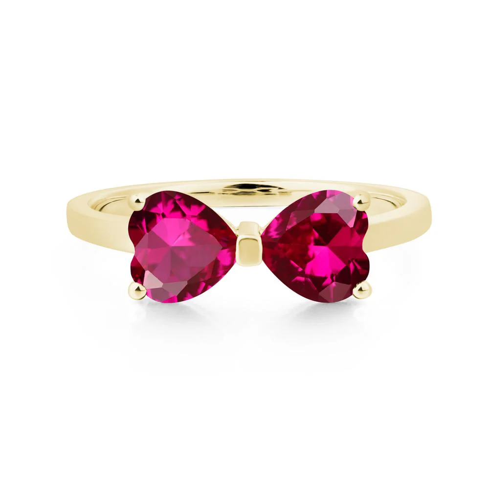 Two Stone Heart Ruby Ring - Image 8