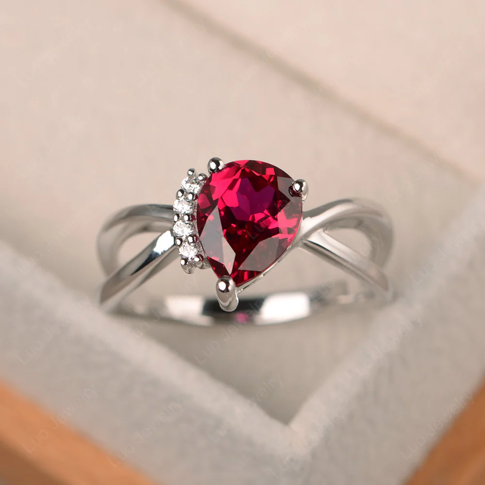 Ruby Asymmetric Engagement Ring - Image 3