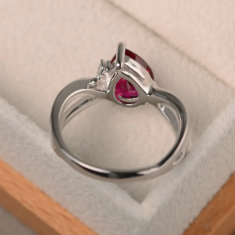 Ruby Asymmetric Engagement Ring - Image 4