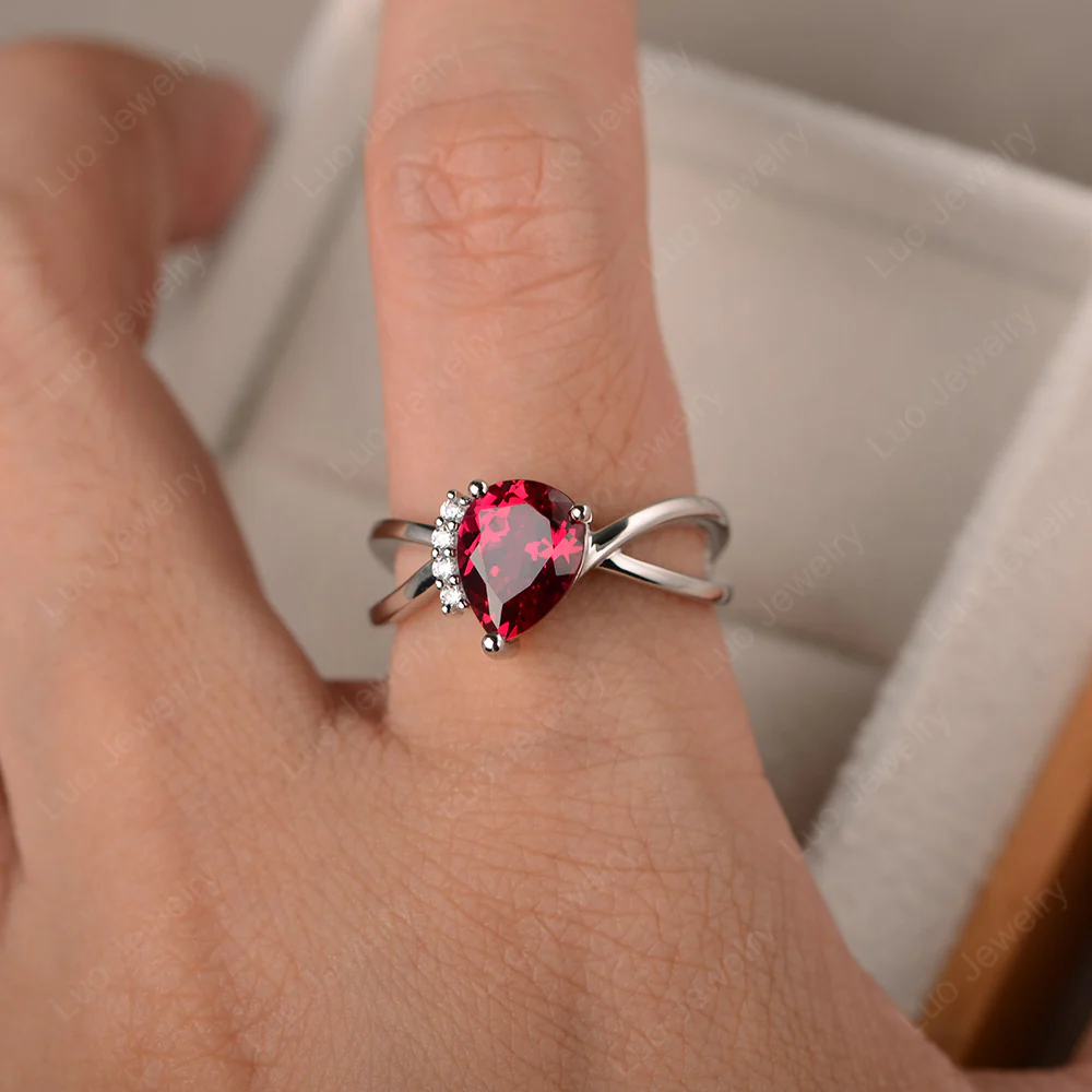 Ruby Asymmetric Engagement Ring - Image 5