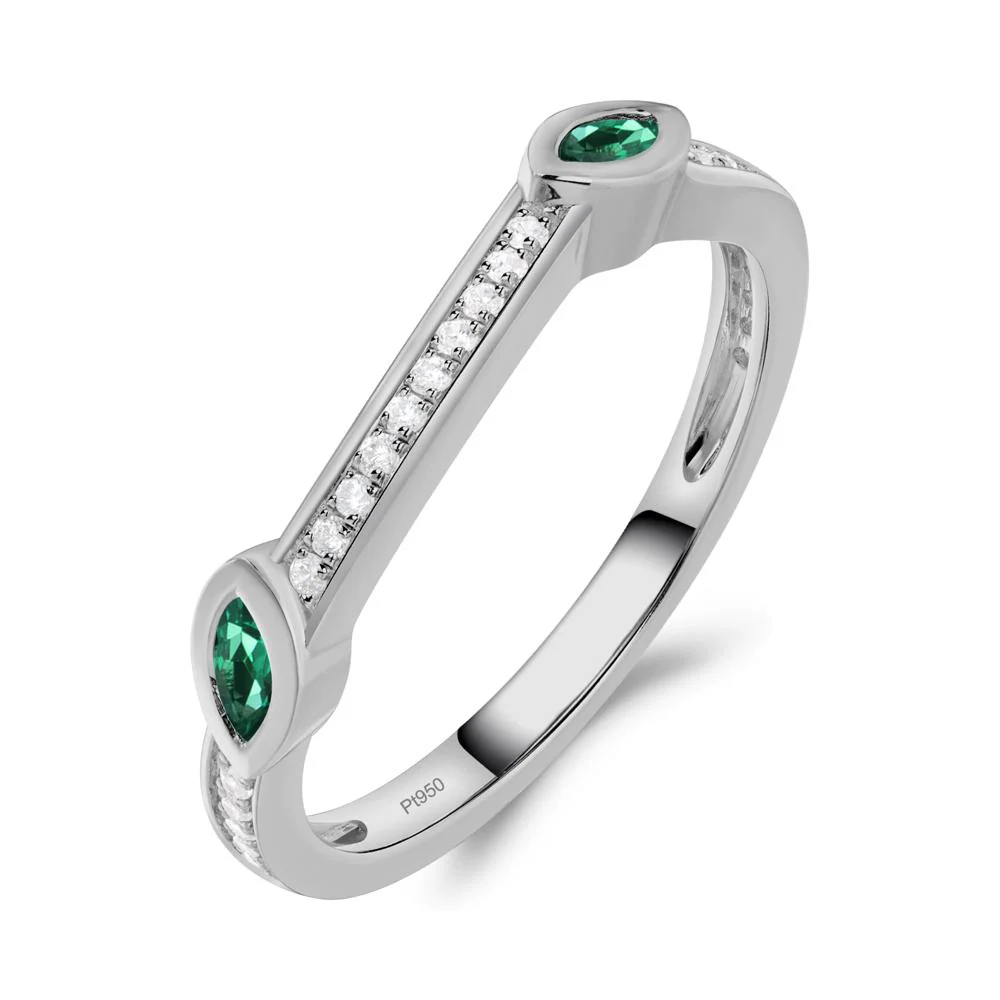 Ruby and Emerald Leaf Engagement Ring - Image 26