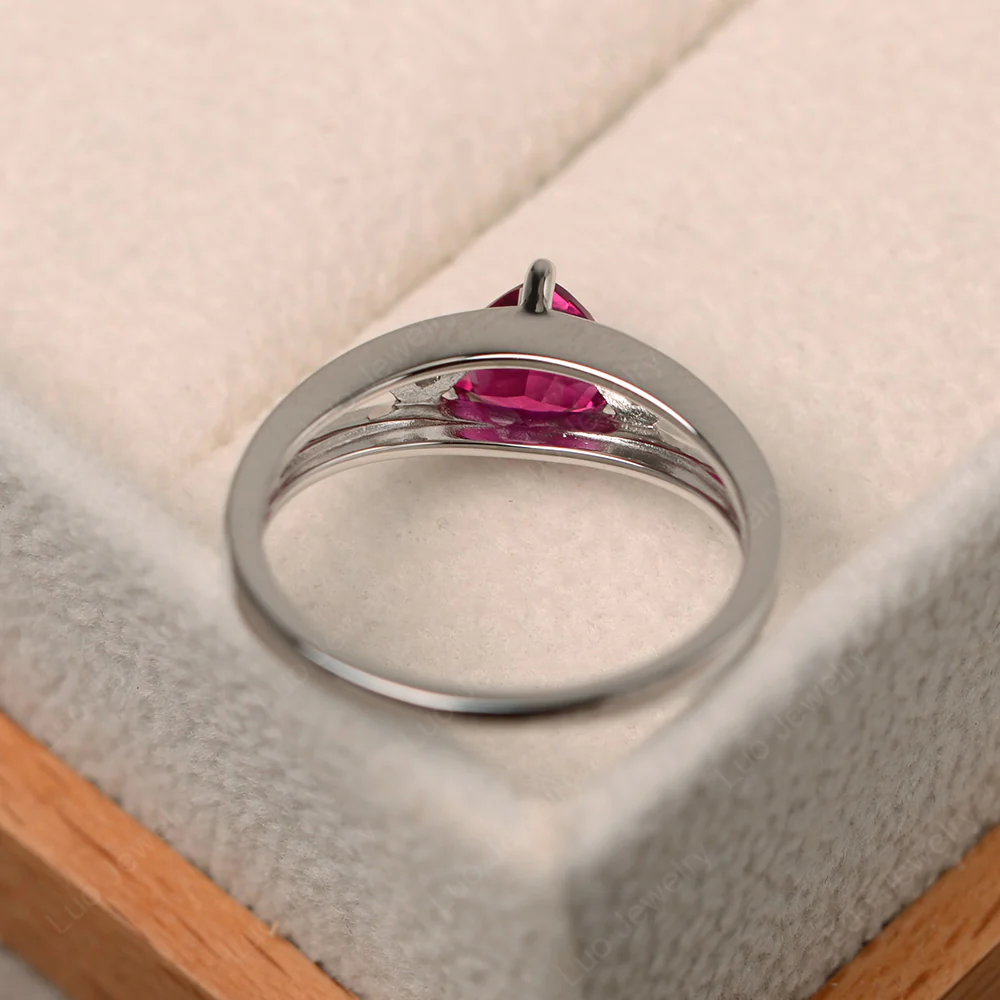 Trillion Cut Ruby Engagement Ring - Image 3