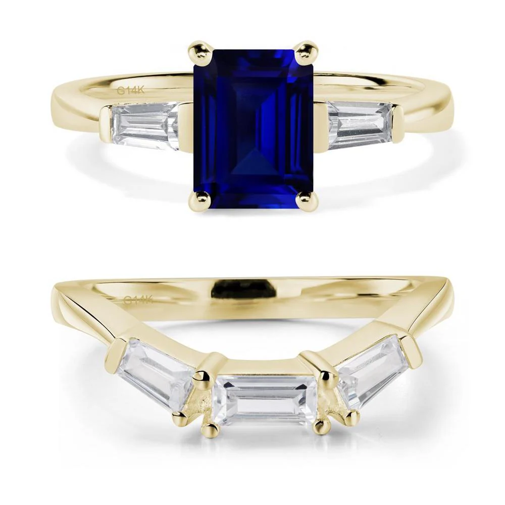 Sapphire Emerald Cut Baguette Ring - Image 15