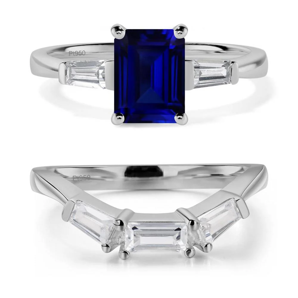 Sapphire Emerald Cut Baguette Ring - Image 25