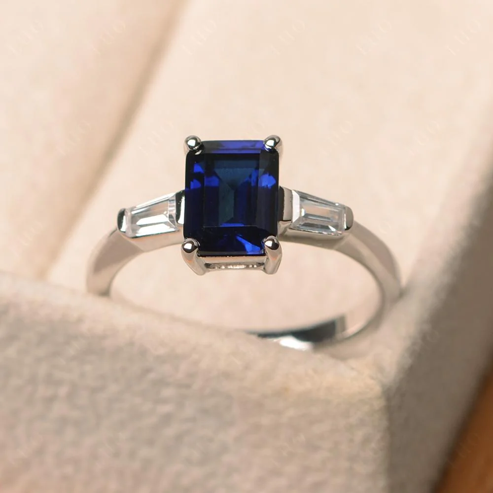 Sapphire Emerald Cut Baguette Ring - Image 30