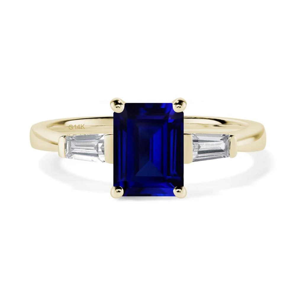 Sapphire Emerald Cut Baguette Ring - Image 4