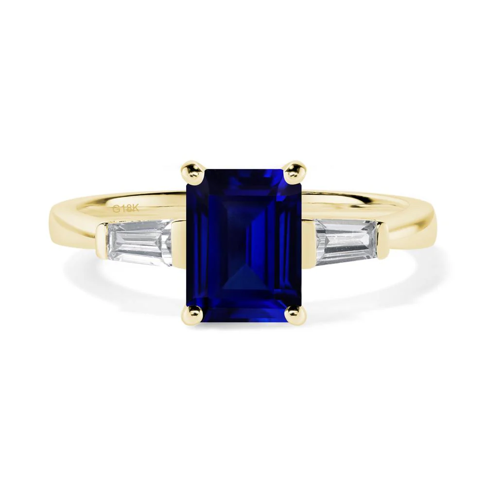 Sapphire Emerald Cut Baguette Ring - Image 7