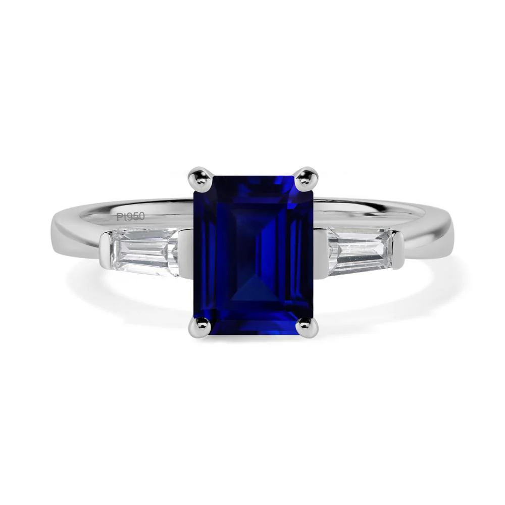 Sapphire Emerald Cut Baguette Ring - Image 9