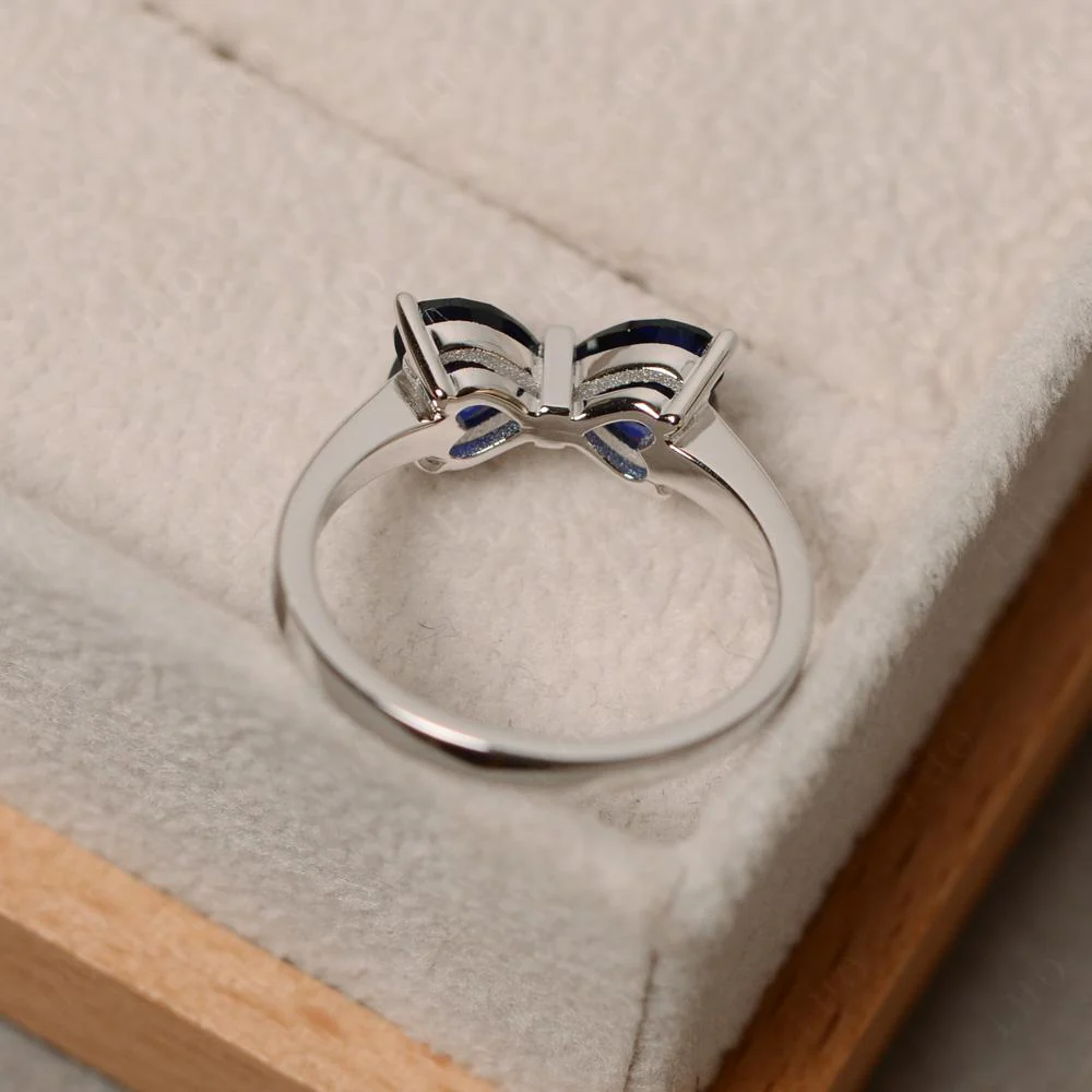 Sapphire Two Stone Heart Ring - Image 13