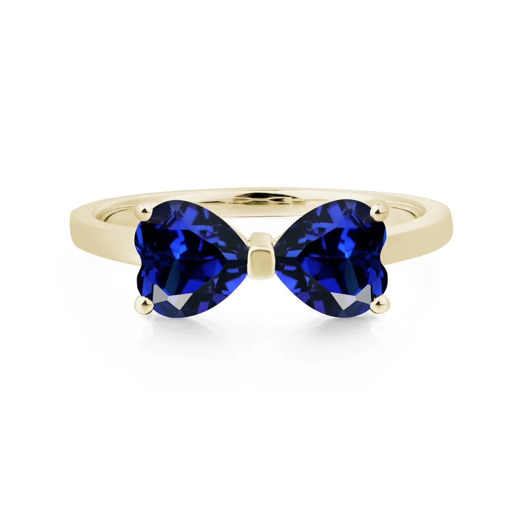 Sapphire Two Stone Heart Ring - Image 4