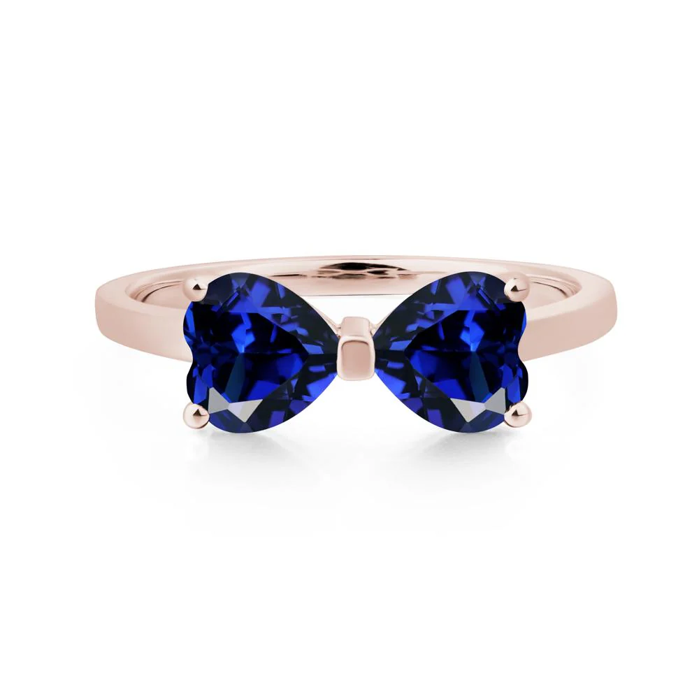 Sapphire Two Stone Heart Ring - Image 5