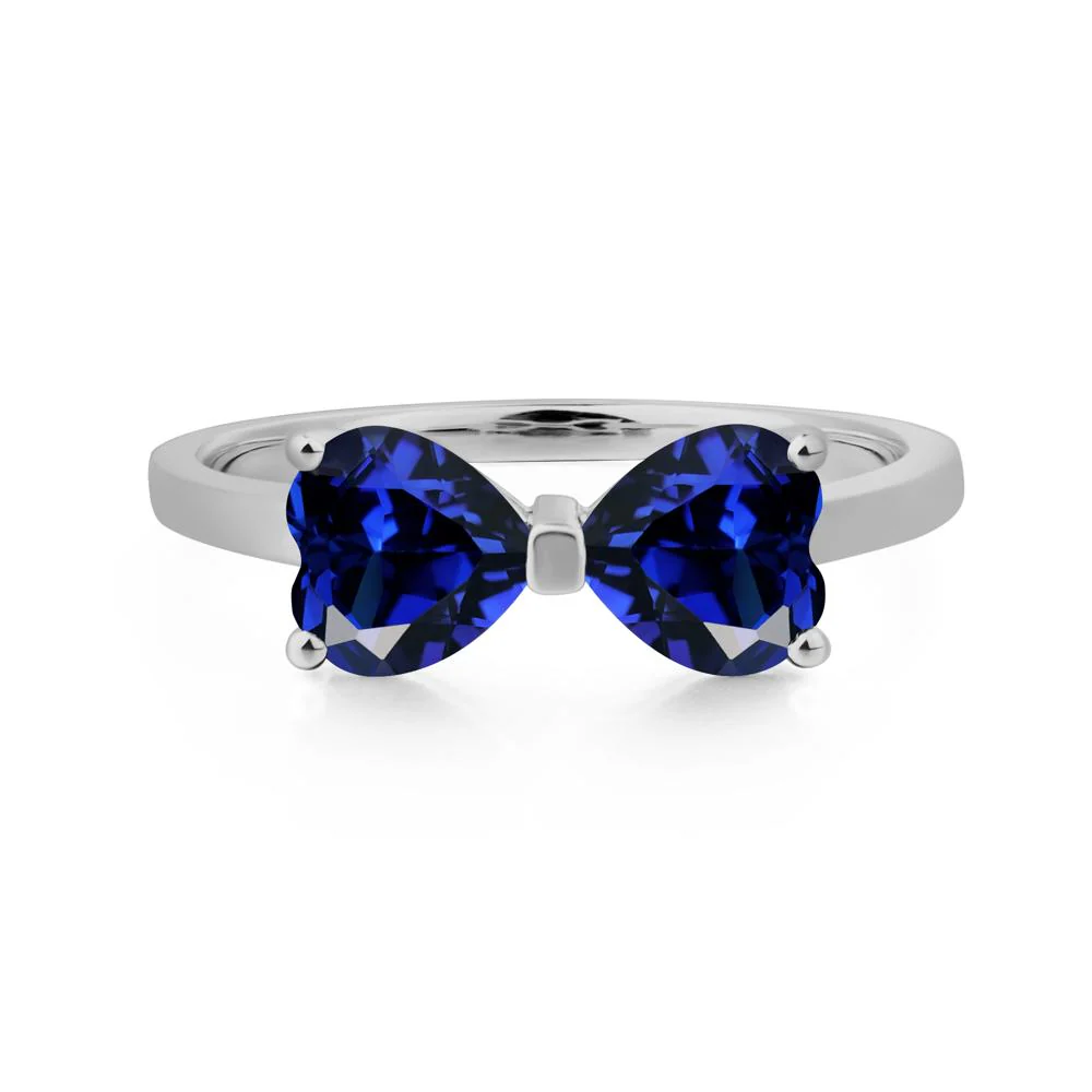 Sapphire Two Stone Heart Ring - Image 6