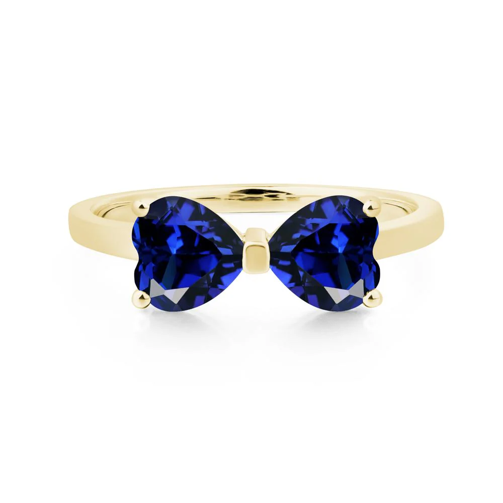 Sapphire Two Stone Heart Ring - Image 8