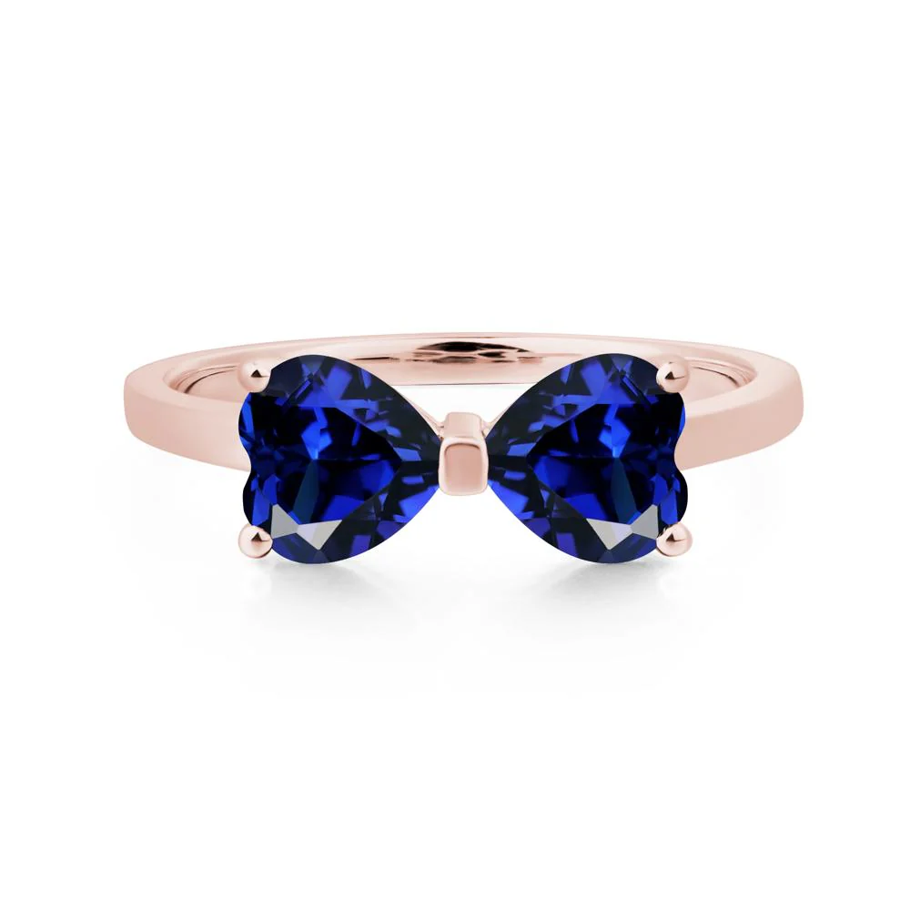 Sapphire Two Stone Heart Ring - Image 9
