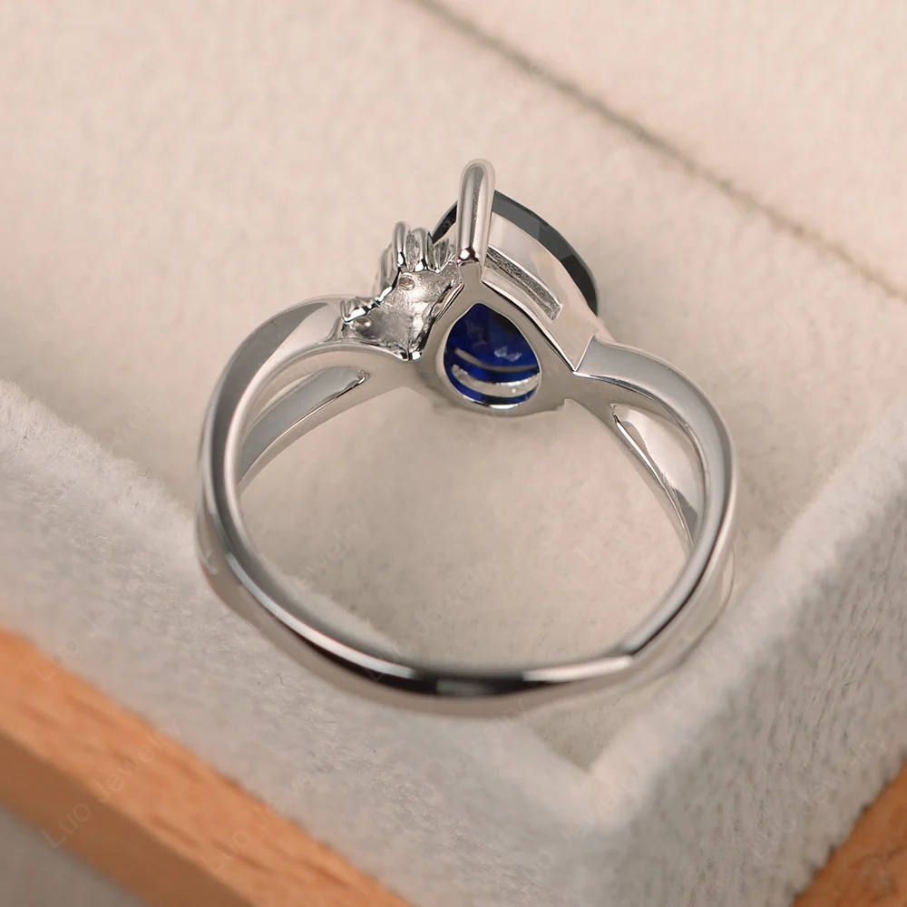 Sapphire Asymmetric Engagement Ring - Image 4