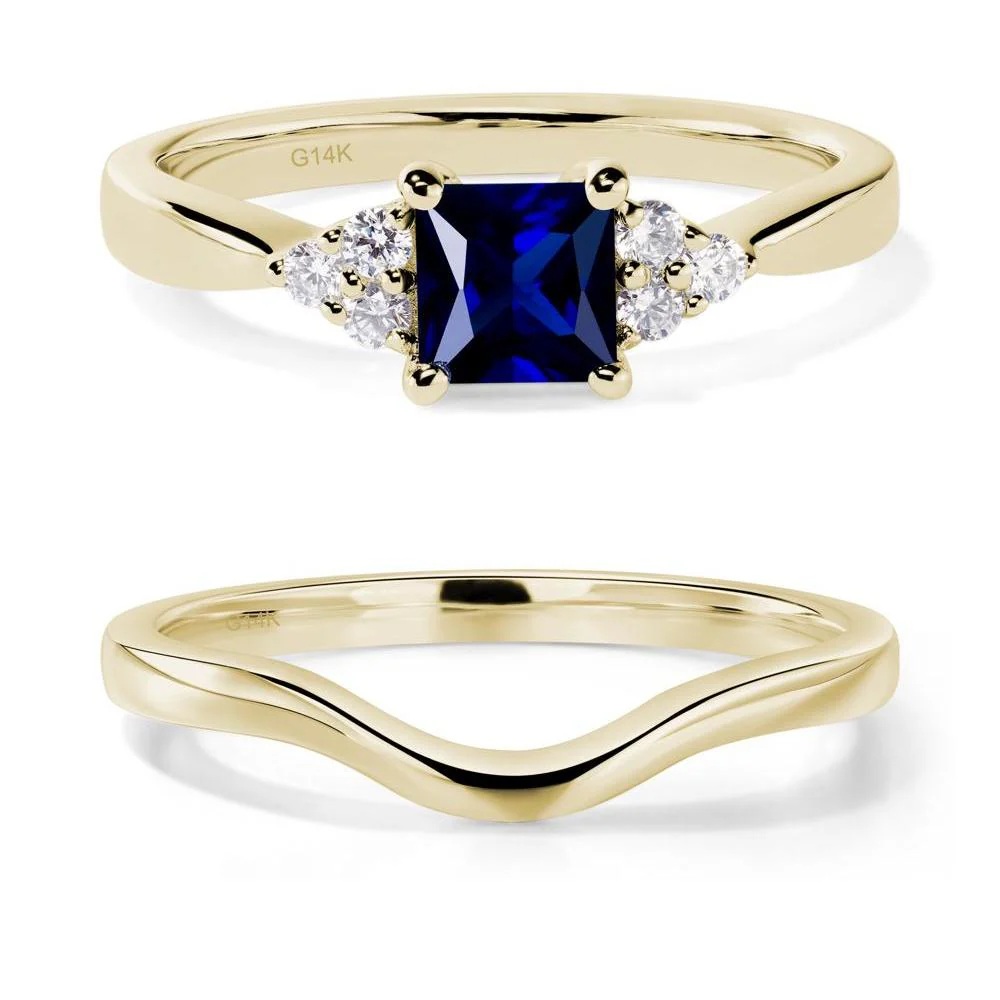 Princess Cut Sapphire Petite Ring - Image 15