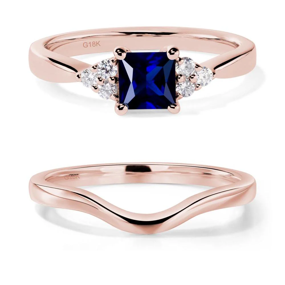Princess Cut Sapphire Petite Ring - Image 17
