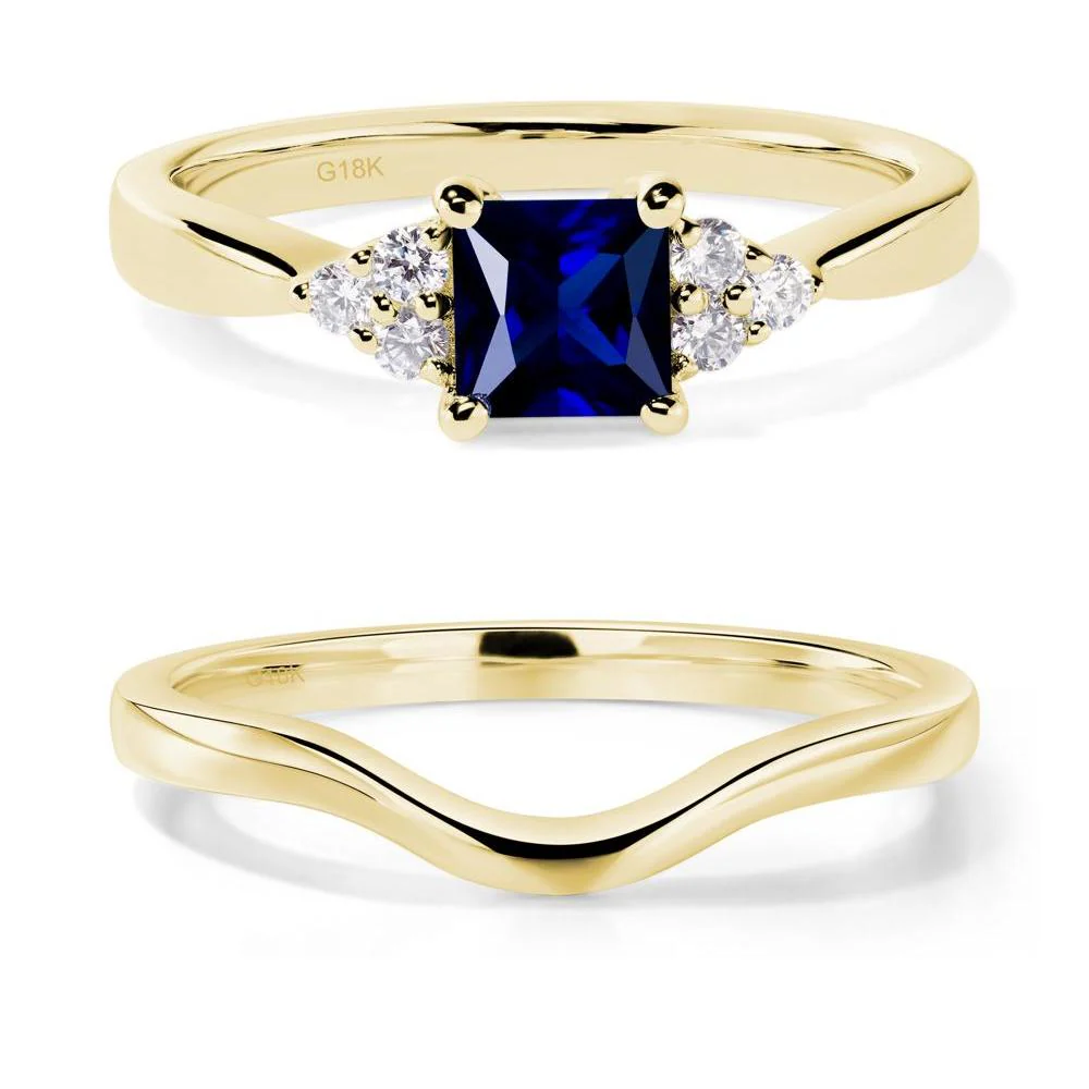 Princess Cut Sapphire Petite Ring - Image 21