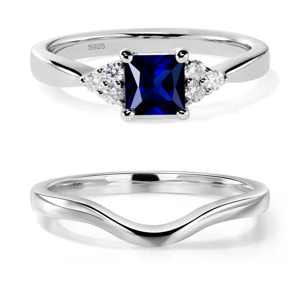 Princess Cut Sapphire Petite Ring - Image 27