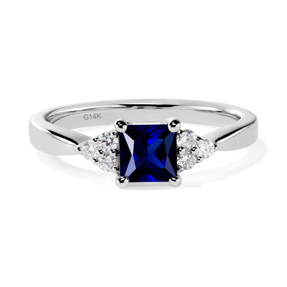 Princess Cut Sapphire Petite Ring - Image 3