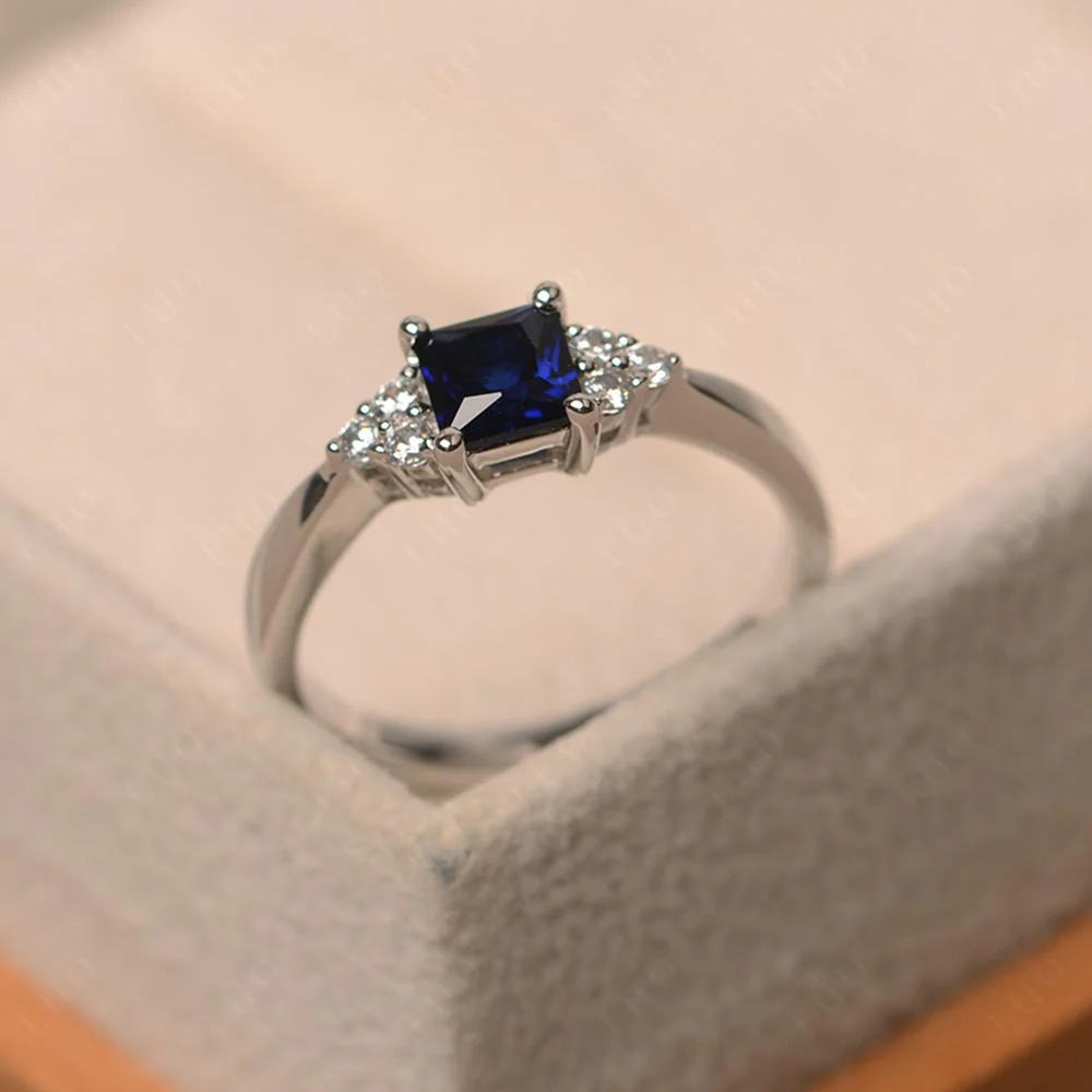 Princess Cut Sapphire Petite Ring - Image 30