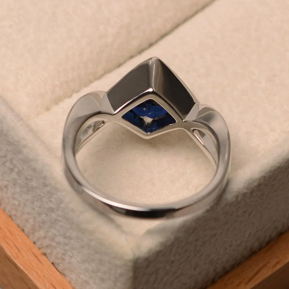 Sapphire Bezel Set Infinity Solitaire Ring - Image 12
