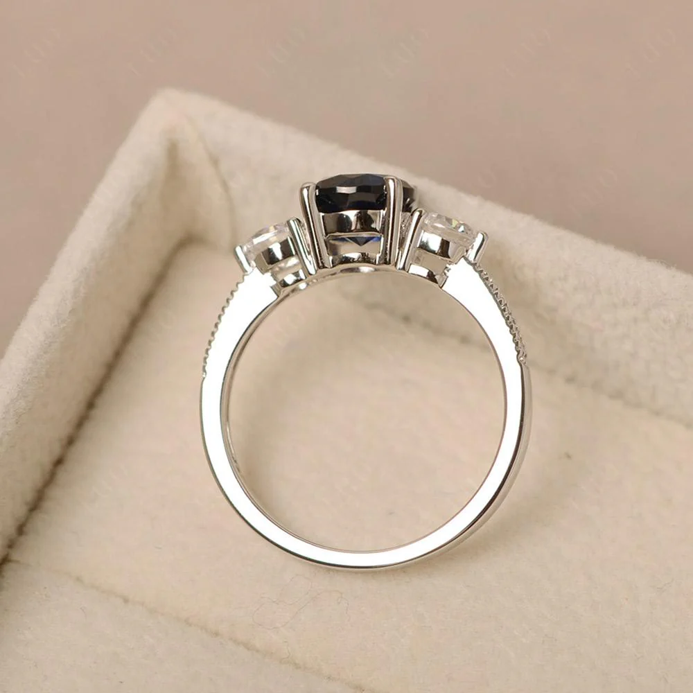Sapphire 3 Stone Engagement Ring - Image 13