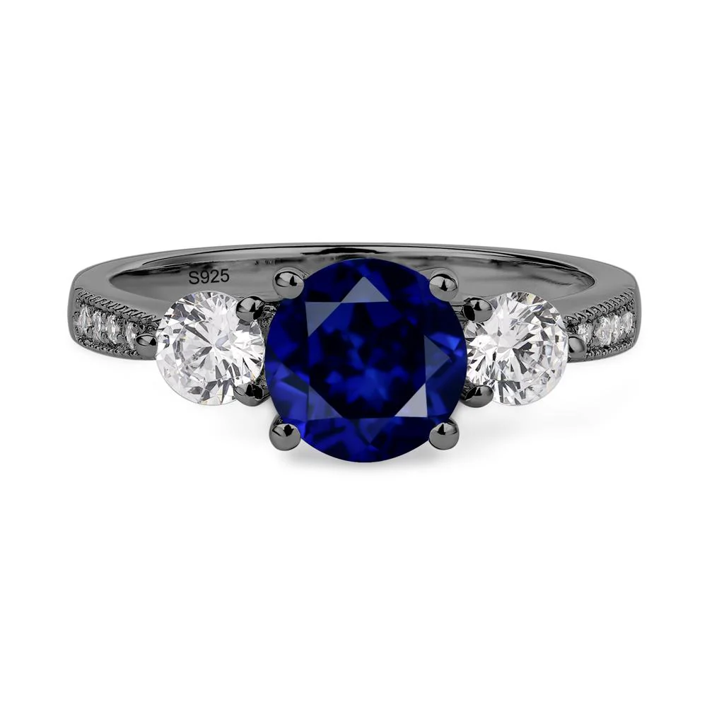 Sapphire 3 Stone Engagement Ring - Image 3
