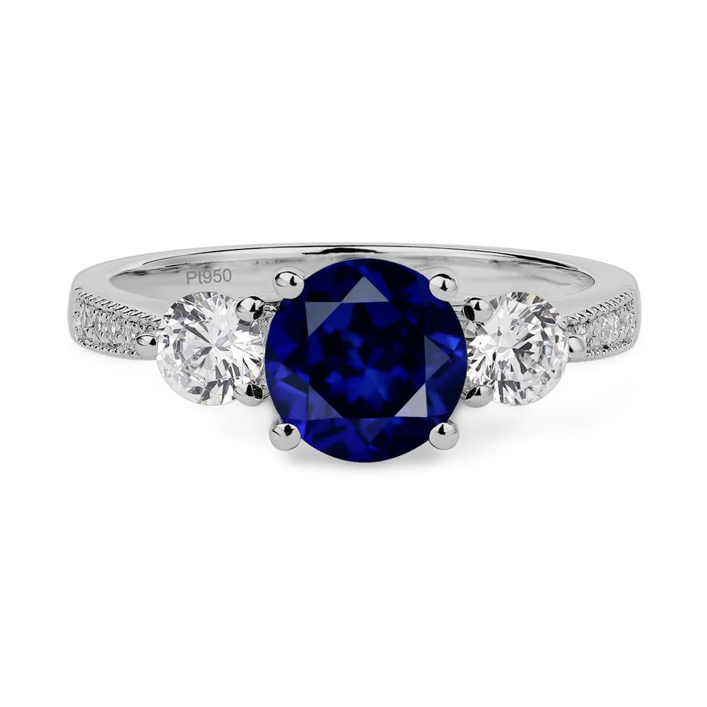 Sapphire 3 Stone Engagement Ring - Image 6