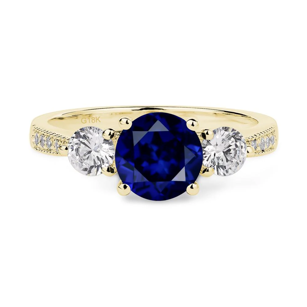 Sapphire 3 Stone Engagement Ring - Image 8
