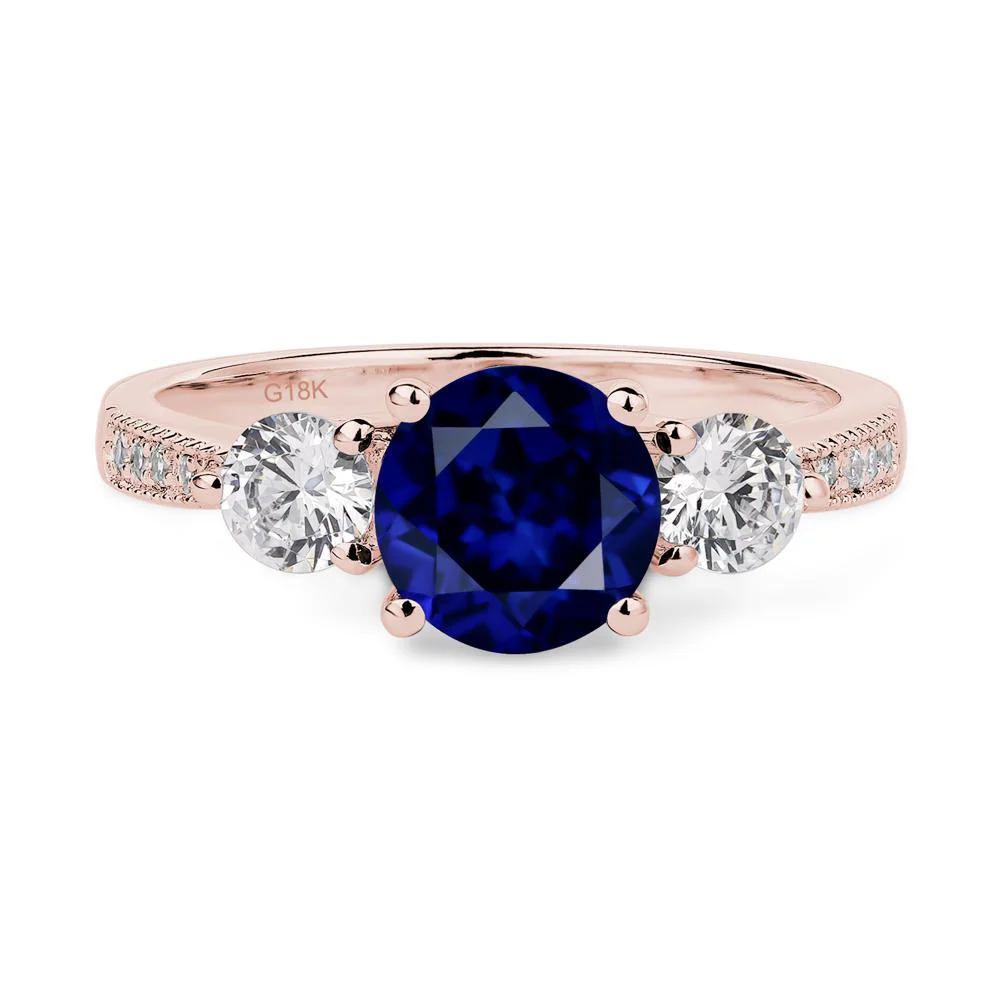 Sapphire 3 Stone Engagement Ring - Image 9