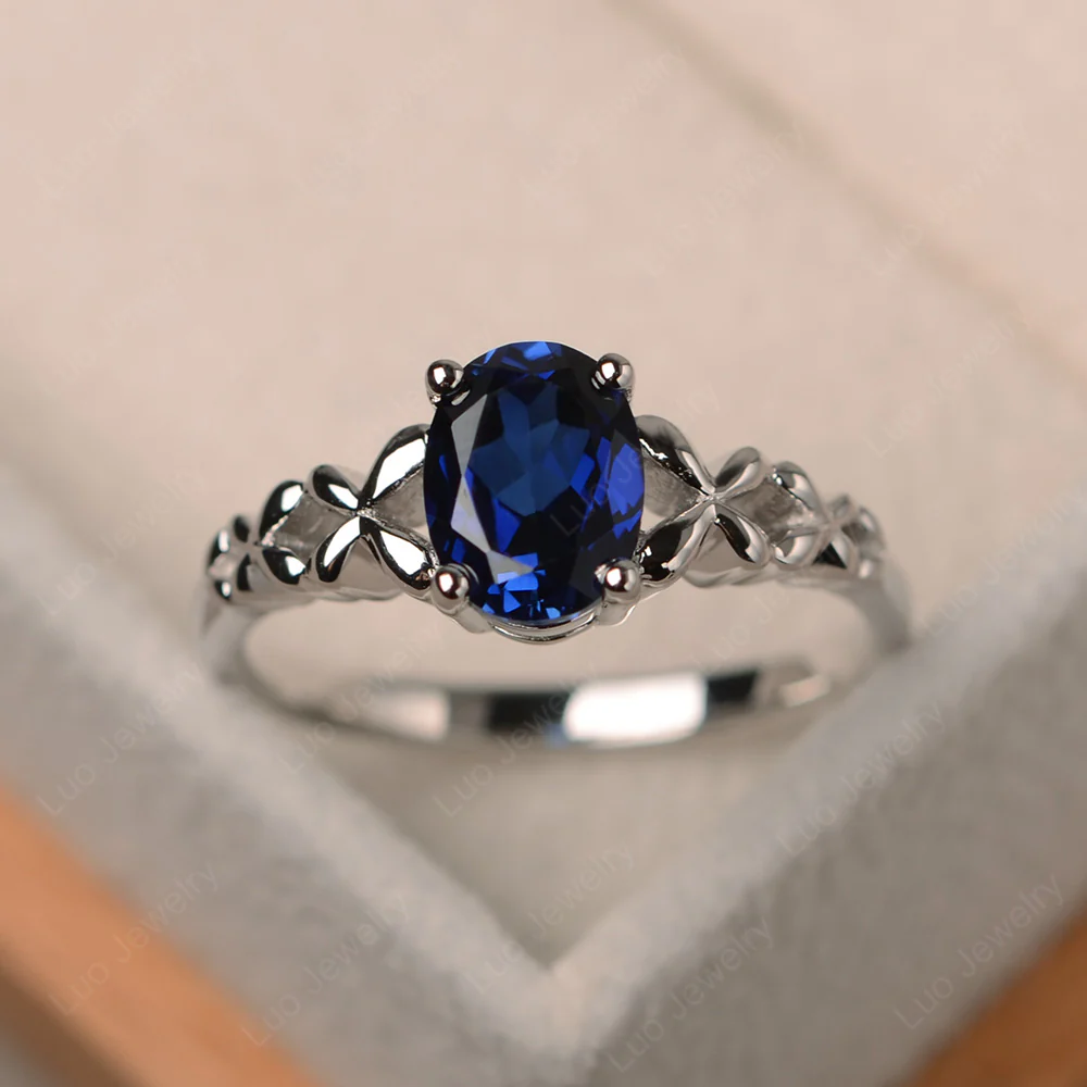 Sapphire Butterfly Engagement Ring