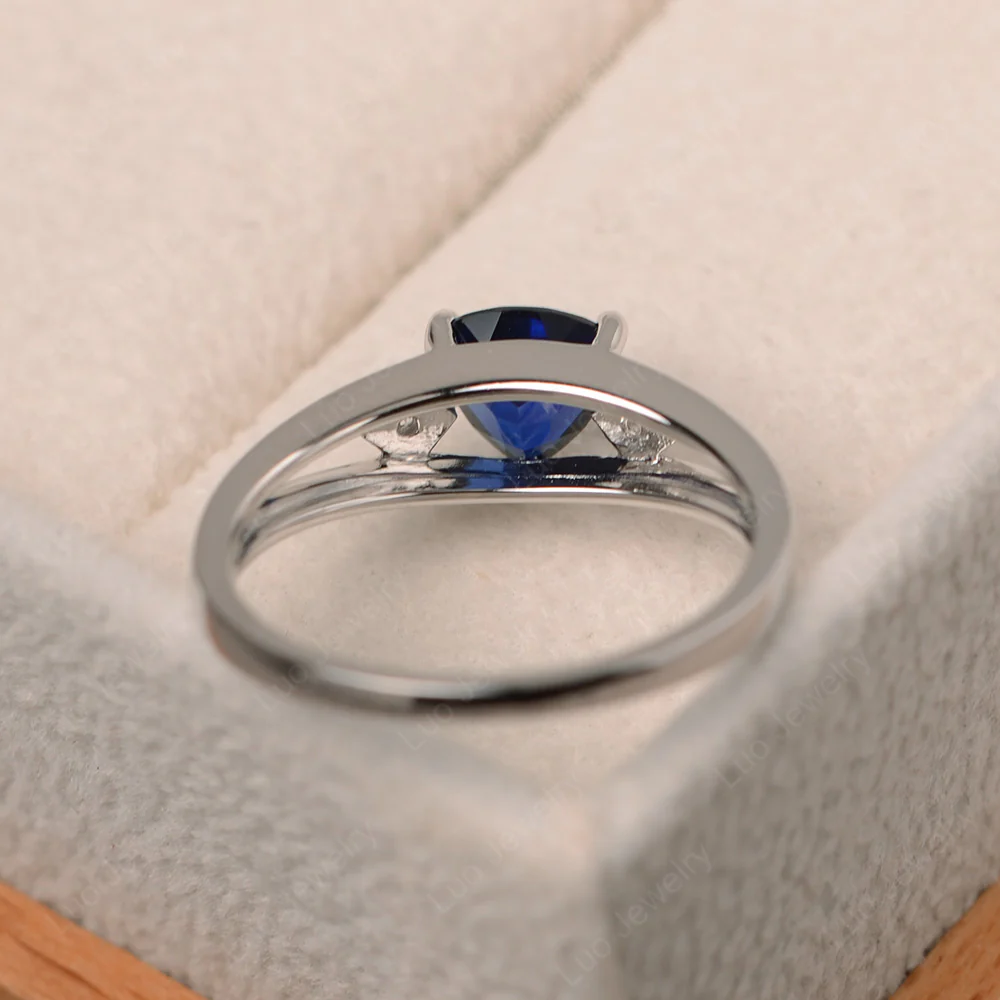 Trillion Cut Sapphire Engagement Ring - Image 3